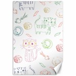 Cats And Food Doodle Seamless Pattern Canvas 20  x 30  19.62 x28.9  Canvas - 1