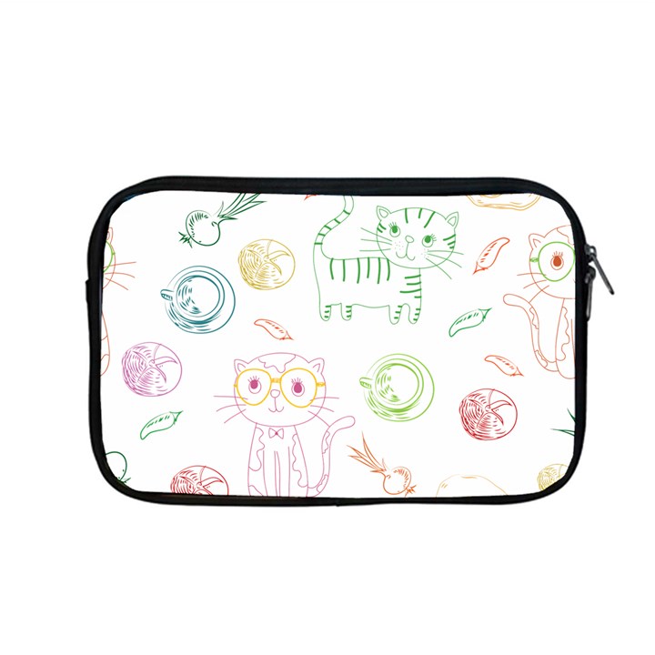 Cats And Food Doodle Seamless Pattern Apple MacBook Pro 13  Zipper Case