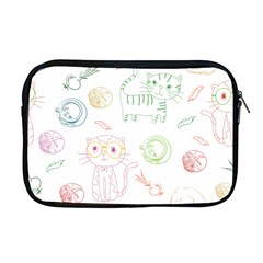 Cats And Food Doodle Seamless Pattern Apple Macbook Pro 17  Zipper Case