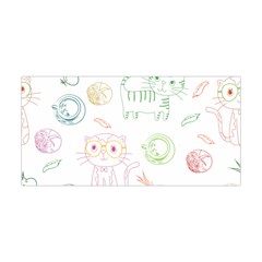 Cats And Food Doodle Seamless Pattern Yoga Headband by Jancukart