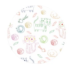 Cats And Food Doodle Seamless Pattern Mini Round Pill Box (pack Of 3) by Jancukart