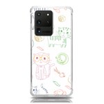 Cats And Food Doodle Seamless Pattern Samsung Galaxy S20 Ultra 6.9 Inch TPU UV Case Front