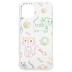 Cats And Food Doodle Seamless Pattern Iphone 12/12 Pro Tpu Uv Print Case