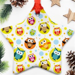 Owl Bird Cartoon Ornament (star) by Jancukart