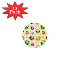 Owl Bird Cartoon 1  Mini Buttons (10 Pack) 