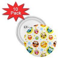 Owl Bird Cartoon 1 75  Buttons (10 Pack)