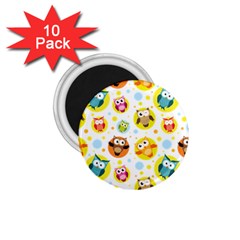 Owl Bird Cartoon 1 75  Magnets (10 Pack)  by Jancukart