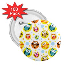 Owl Bird Cartoon 2 25  Buttons (100 Pack) 