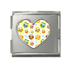 Owl Bird Cartoon Mega Link Heart Italian Charm (18mm)