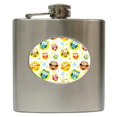 Owl Bird Cartoon Hip Flask (6 Oz) by Jancukart