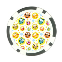 Owl Bird Cartoon Poker Chip Card Guard