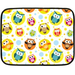 Owl Bird Cartoon Fleece Blanket (mini) by Jancukart