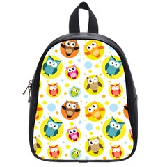 Owl Bird Cartoon School Bag (small) by Jancukart