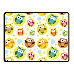 Owl Bird Cartoon Fleece Blanket (small) by Jancukart