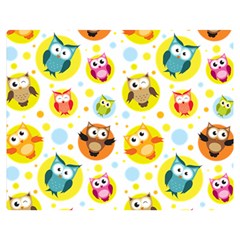 Owl Bird Cartoon Premium Plush Fleece Blanket (medium)