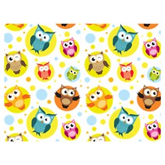 Owl Bird Cartoon One Side Premium Plush Fleece Blanket (extra Small) by Jancukart