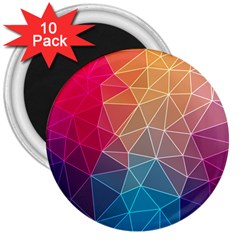 Multicolored Geometric Origami Idea Pattern 3  Magnets (10 Pack) 