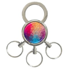 Multicolored Geometric Origami Idea Pattern 3-ring Key Chain