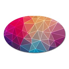 Multicolored Geometric Origami Idea Pattern Oval Magnet