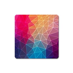 Multicolored Geometric Origami Idea Pattern Square Magnet