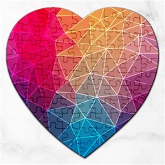 Multicolored Geometric Origami Idea Pattern Jigsaw Puzzle (heart) by Jancukart