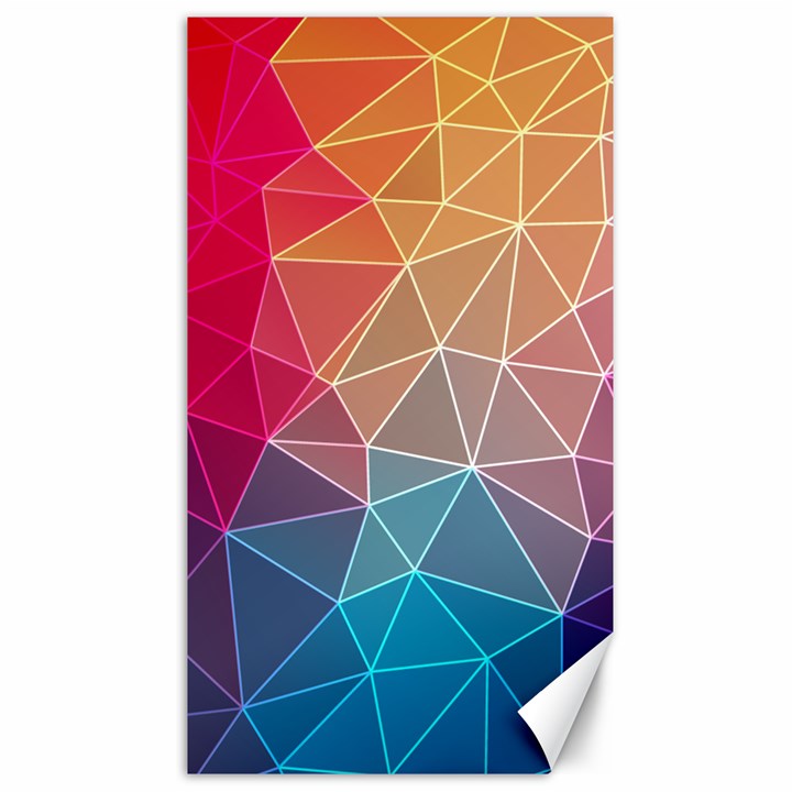 Multicolored Geometric Origami Idea Pattern Canvas 40  x 72 