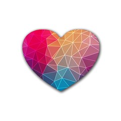 Multicolored Geometric Origami Idea Pattern Rubber Coaster (heart)