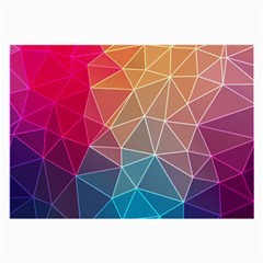 Multicolored Geometric Origami Idea Pattern Large Glasses Cloth (2 Sides)