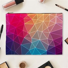 Multicolored Geometric Origami Idea Pattern Cosmetic Bag (xl)