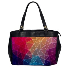 Multicolored Geometric Origami Idea Pattern Oversize Office Handbag