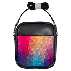 Multicolored Geometric Origami Idea Pattern Girls Sling Bag