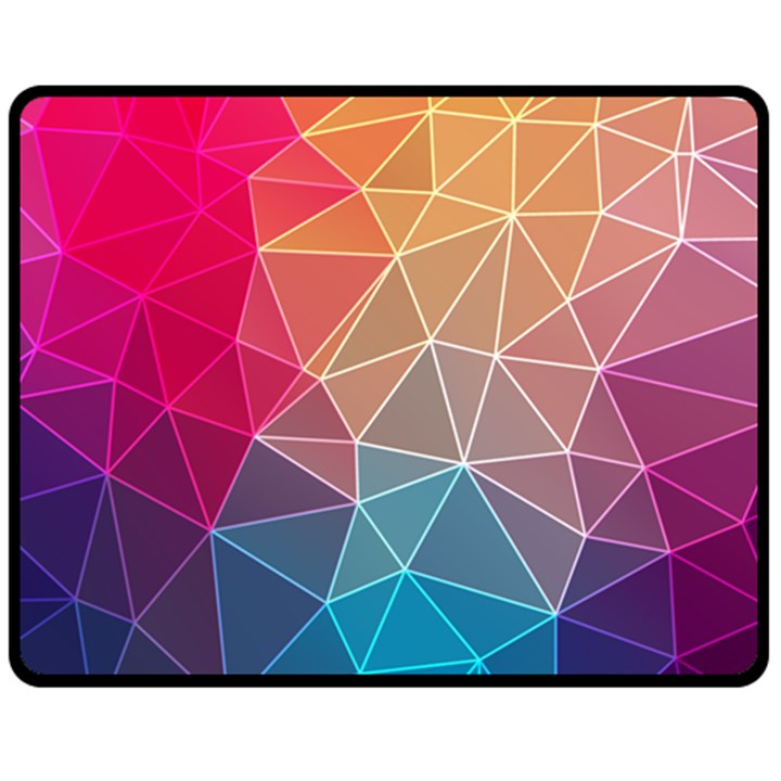 Multicolored Geometric Origami Idea Pattern One Side Fleece Blanket (Medium)