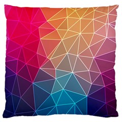 Multicolored Geometric Origami Idea Pattern Large Cushion Case (one Side) by Jancukart