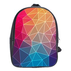 Multicolored Geometric Origami Idea Pattern School Bag (xl)