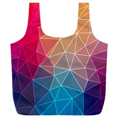 Multicolored Geometric Origami Idea Pattern Full Print Recycle Bag (xl)