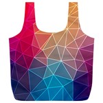 Multicolored Geometric Origami Idea Pattern Full Print Recycle Bag (XL) Front