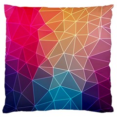 Multicolored Geometric Origami Idea Pattern Standard Premium Plush Fleece Cushion Case (two Sides)