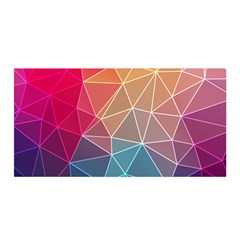 Multicolored Geometric Origami Idea Pattern Satin Wrap 35  X 70 