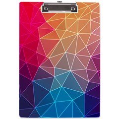 Multicolored Geometric Origami Idea Pattern A4 Acrylic Clipboard