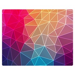 Multicolored Geometric Origami Idea Pattern One Side Premium Plush Fleece Blanket (medium)