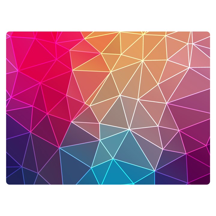 Multicolored Geometric Origami Idea Pattern One Side Premium Plush Fleece Blanket (Extra Small)