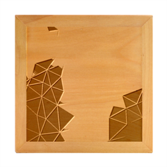 Multicolored Geometric Origami Idea Pattern Wood Photo Frame Cube