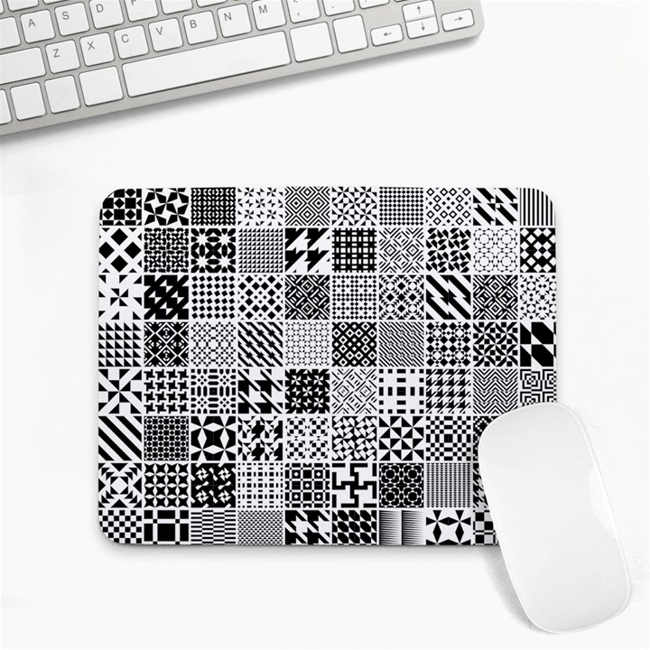 Black And White Geometric Patterns Small Mousepad