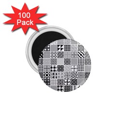 Black And White Geometric Patterns 1 75  Magnets (100 Pack) 