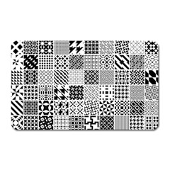 Black And White Geometric Patterns Magnet (rectangular)