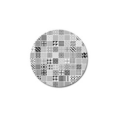 Black And White Geometric Patterns Golf Ball Marker