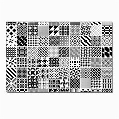 Black And White Geometric Patterns Postcard 4 x 6  (pkg Of 10) by Jancukart