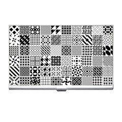 Black And White Geometric Patterns Business Card Holder