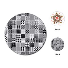 Black And White Geometric Patterns Playing Cards Single Design (round)