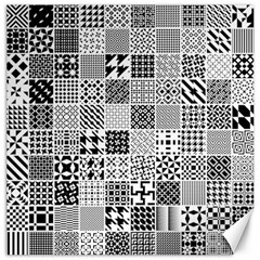 Black And White Geometric Patterns Canvas 12  X 12 